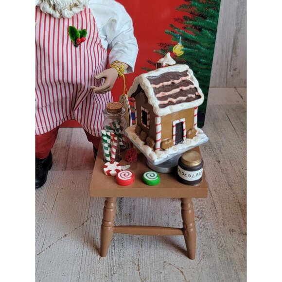 Clothtique Santa Claus Gingerbread house Xmas home decor figure - Picture 2 of 9